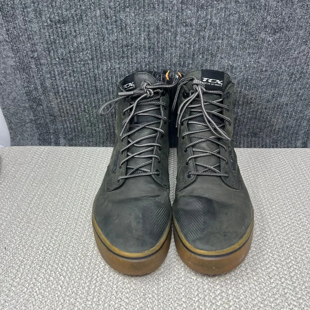 TCX Dartwood WP Waterproof Motorcycle Boots Grey Leather Lace Up Mens 45 / 12 US